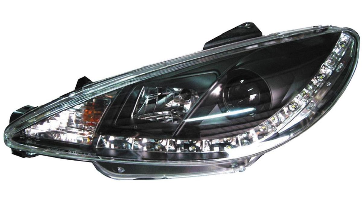 Set+de+phares+look-diurnes+sur+mesure+pour+Peugeot+206+1998-+incl.+GTi+-+Noir